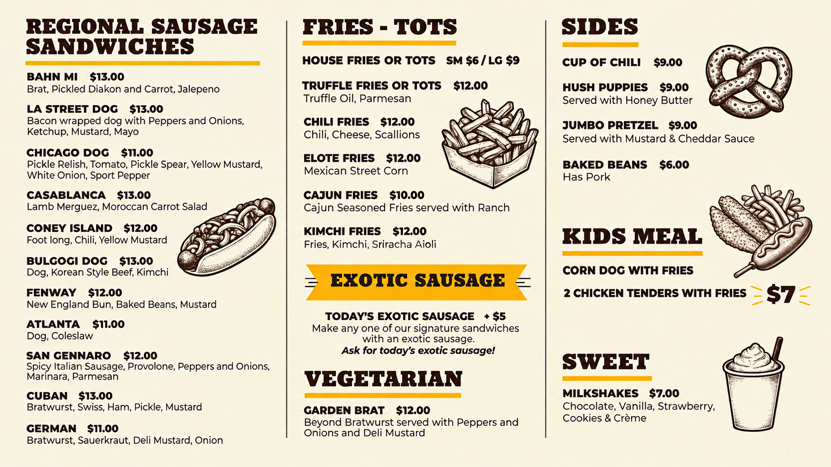 Chantilly Food Menu